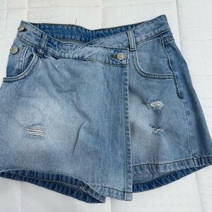 Distressed Denim Shorts